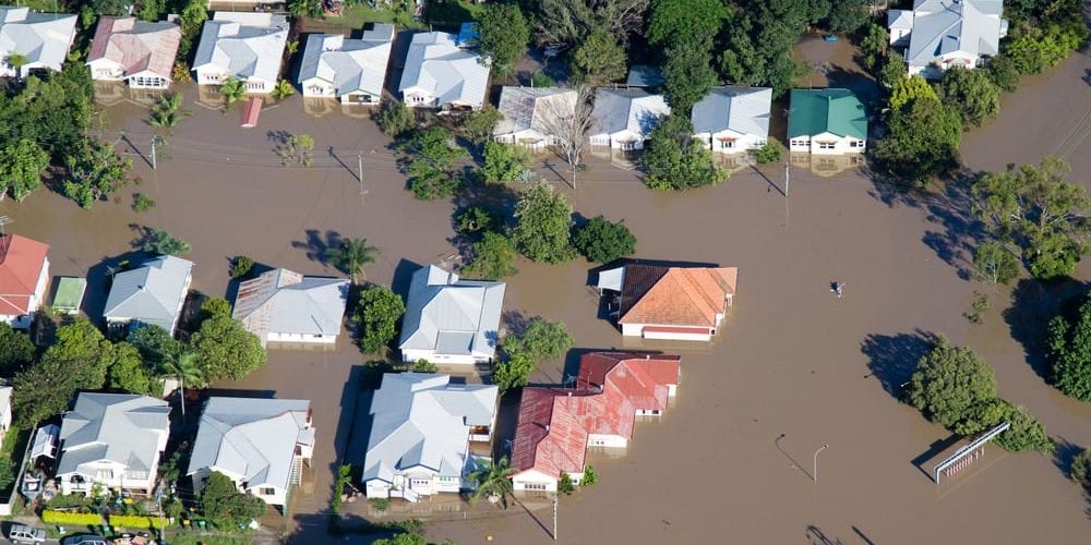 houses in a flood